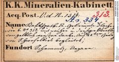 Etiketten zu Calcit (NHMW-MIN-As334)
